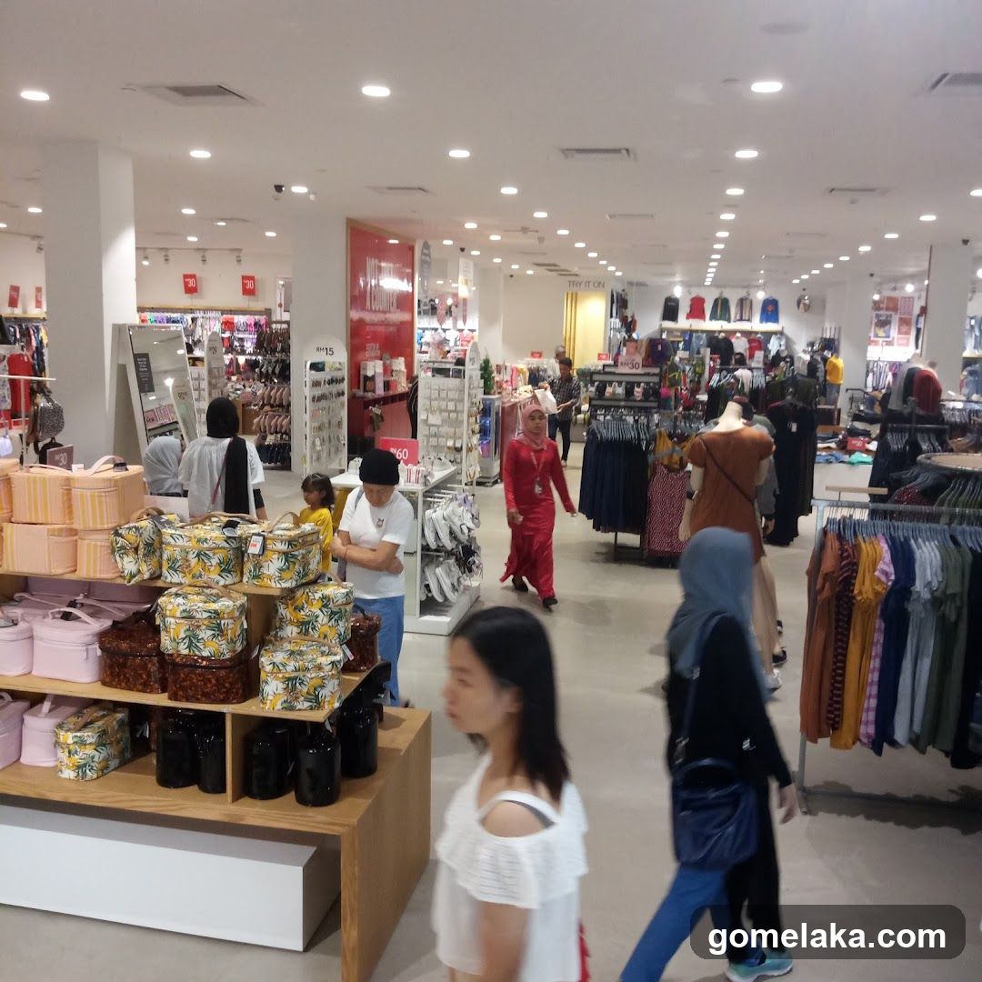 Interior of a retail clothing store