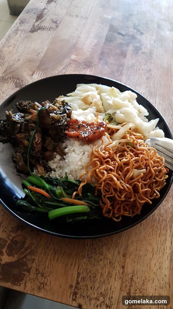 Food Plate on Wooden Table