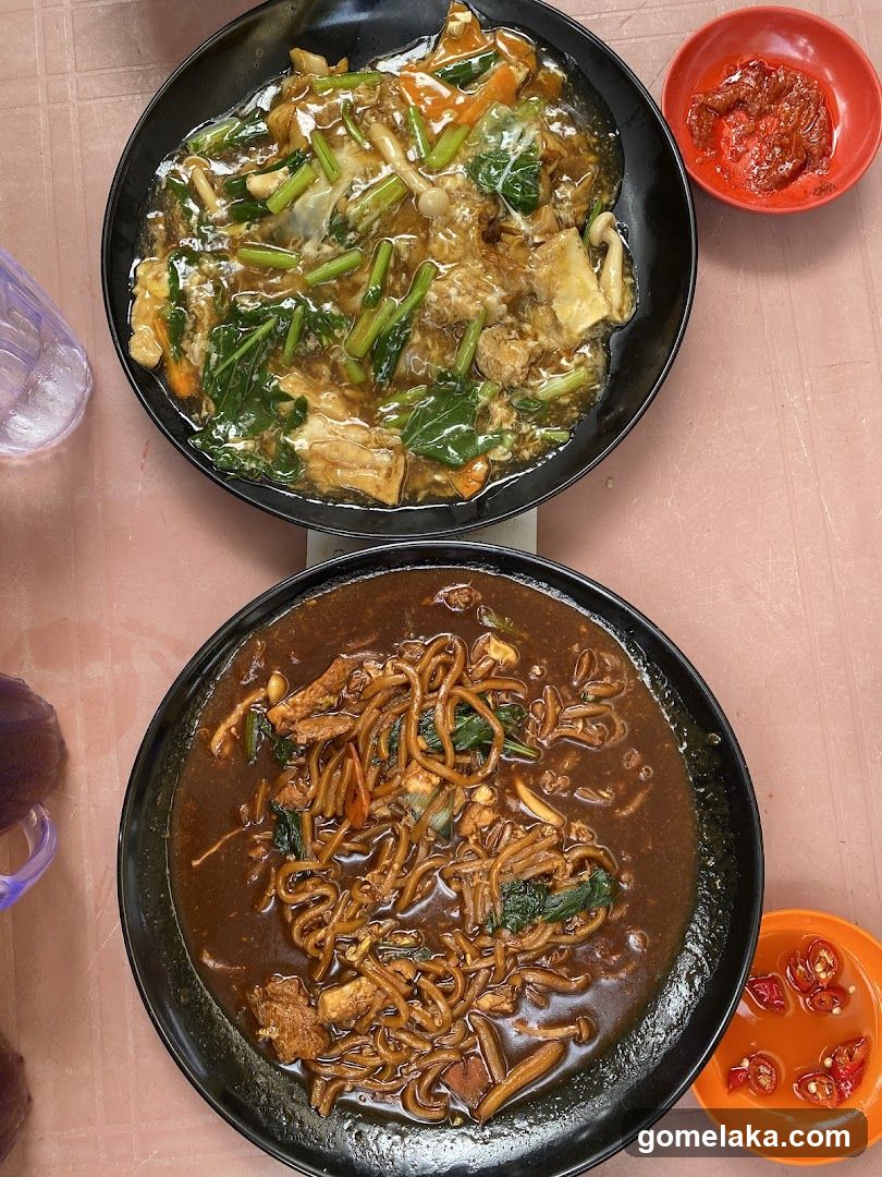 Food dishes on table