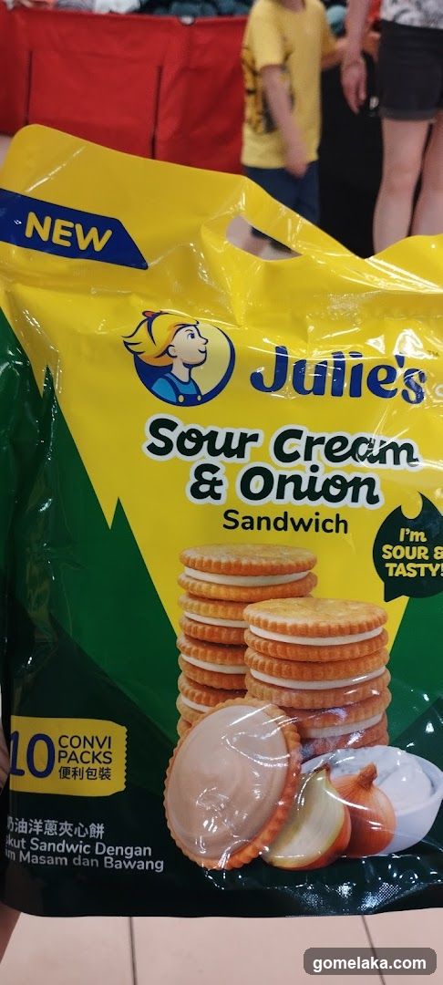 Julie's Sour Cream & Onion Sandwich Cookies Packaging