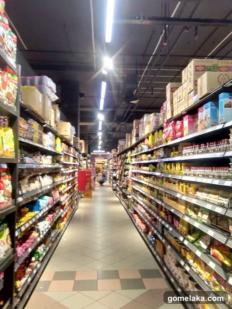Supermarket aisle interior