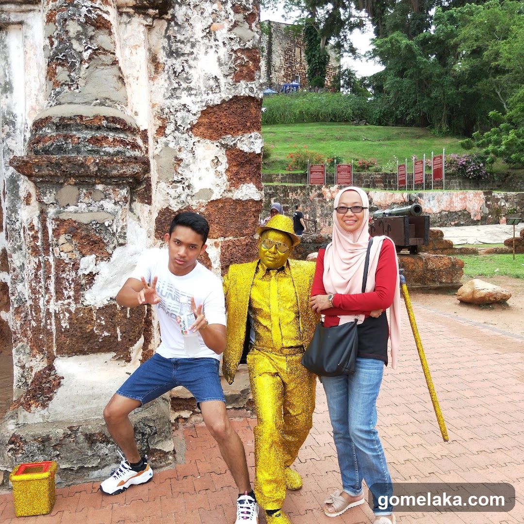 Group photo at historical site