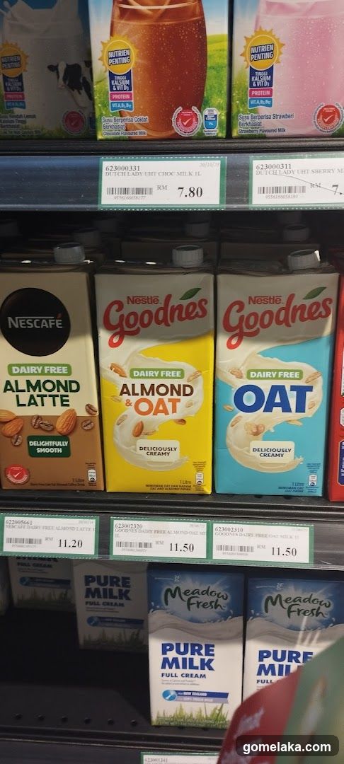 Grocery Store Shelf with Dairy Products