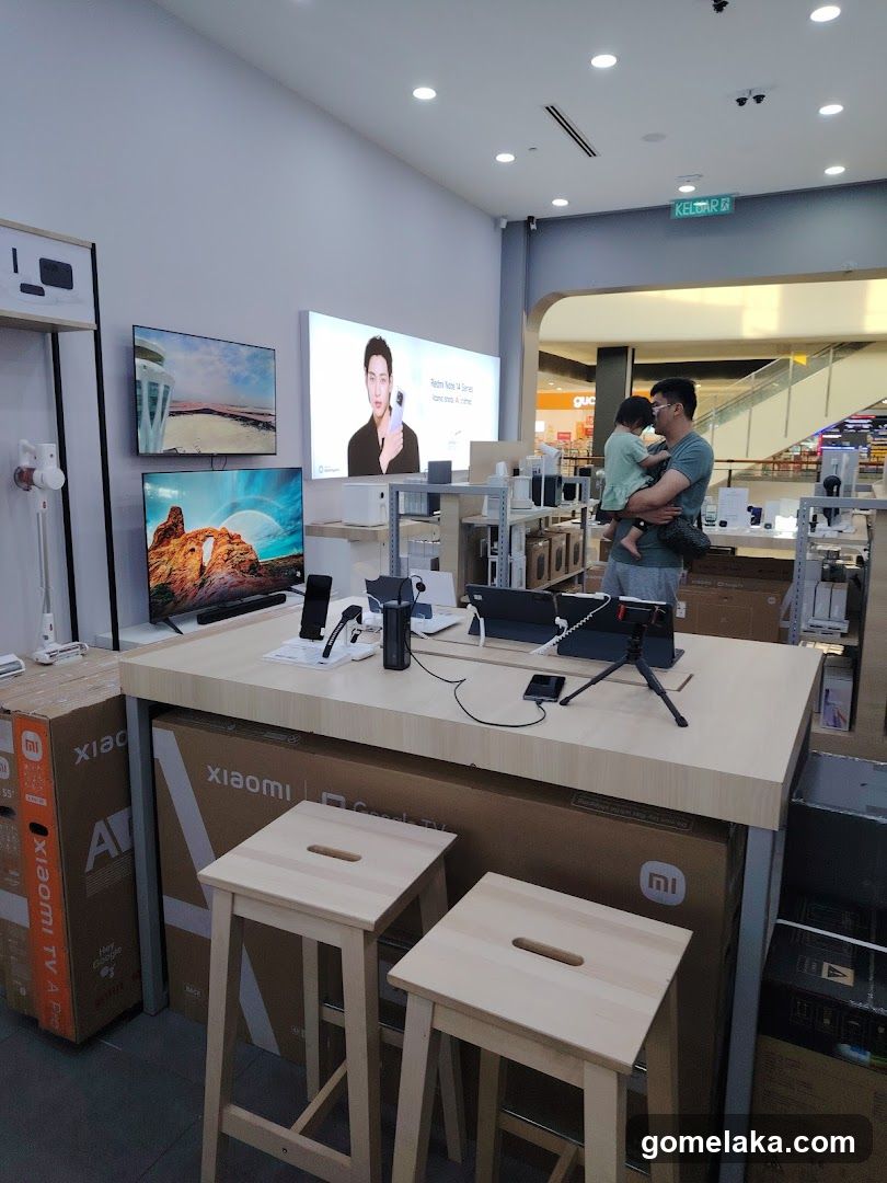 Interior of electronics store