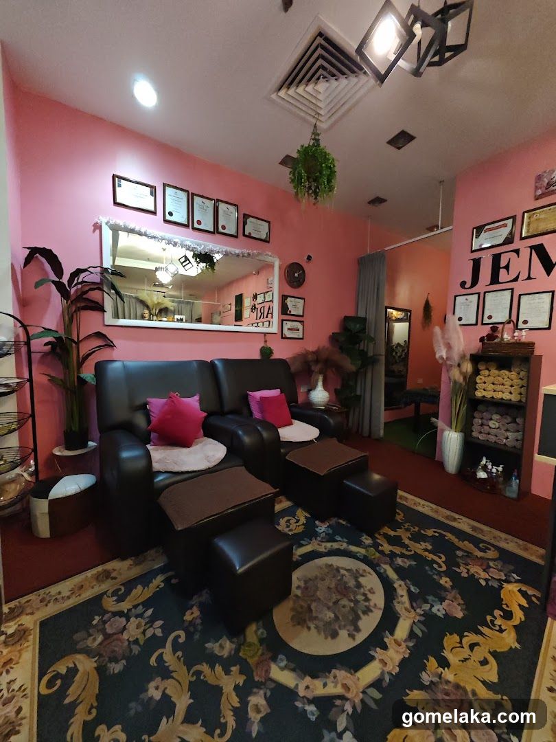 Interior of a pink-themed relaxation or spa space