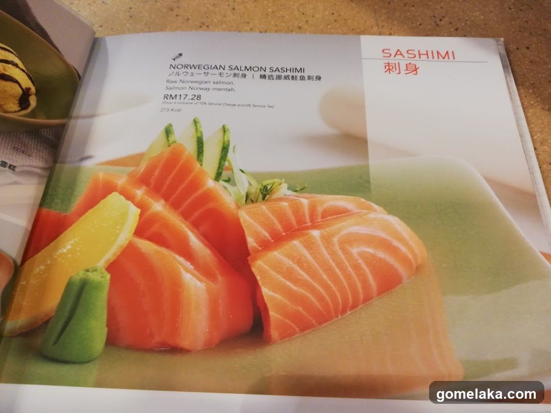 Norwegian Salmon Sashimi Menu Item
