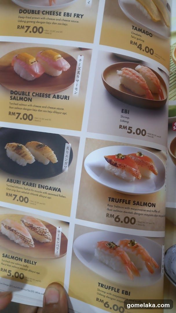 Sushi Menu