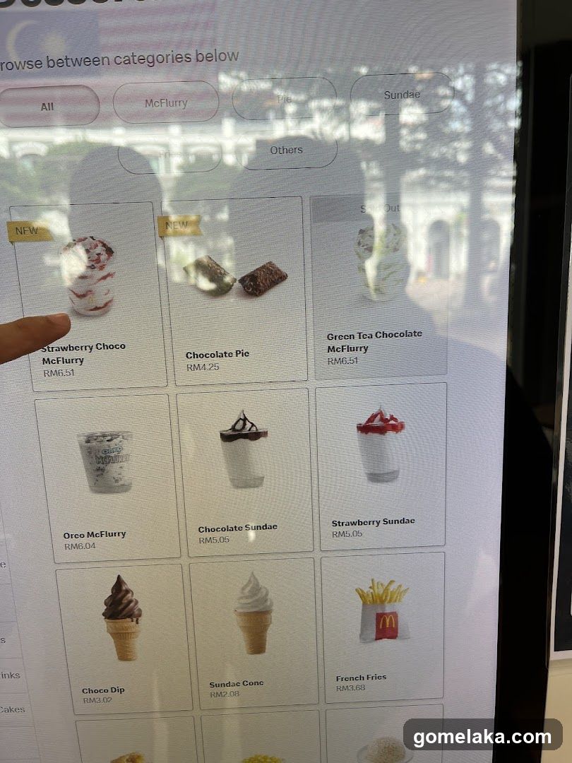 McFlurry and Sundae Menu