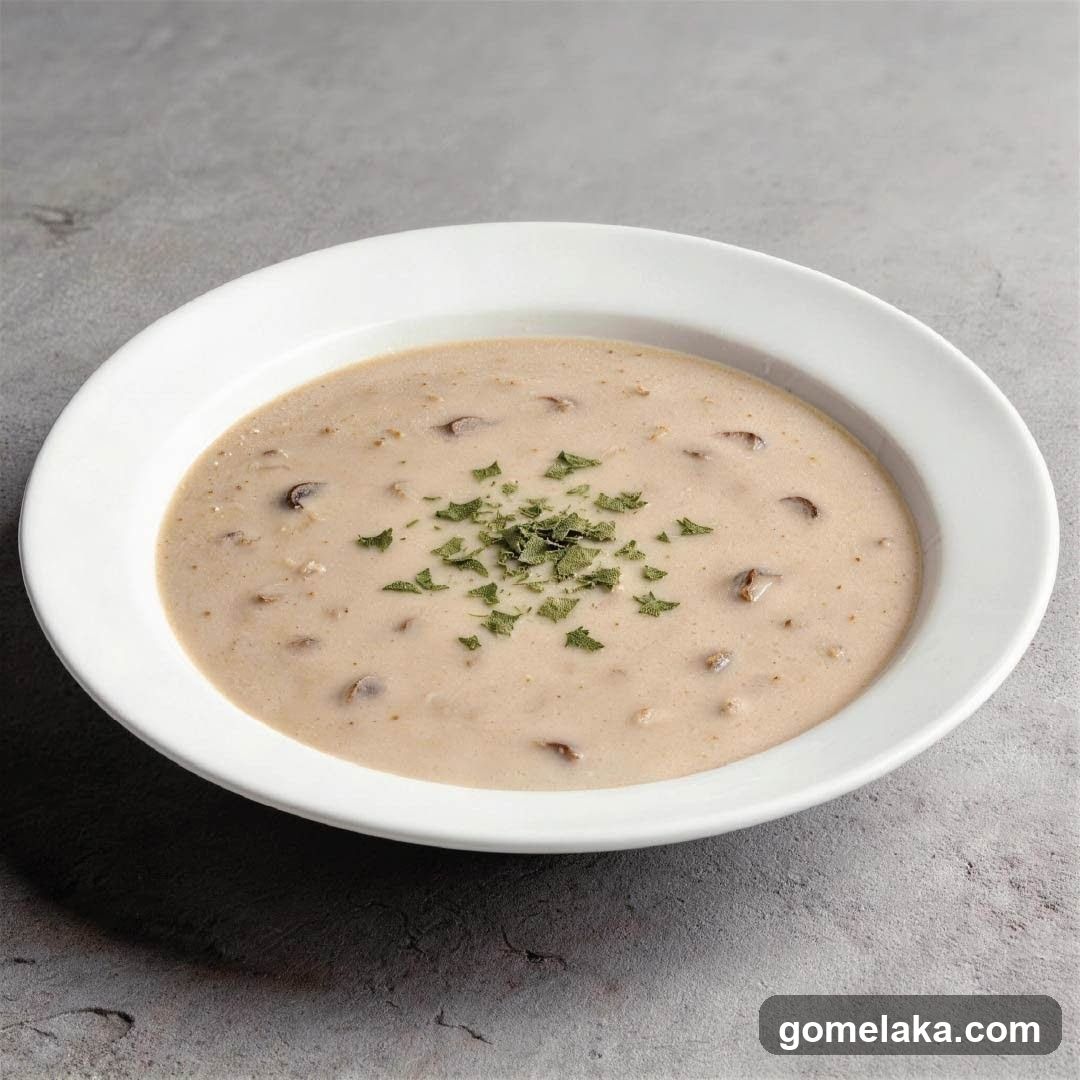 Mushroom Soup in Bowl