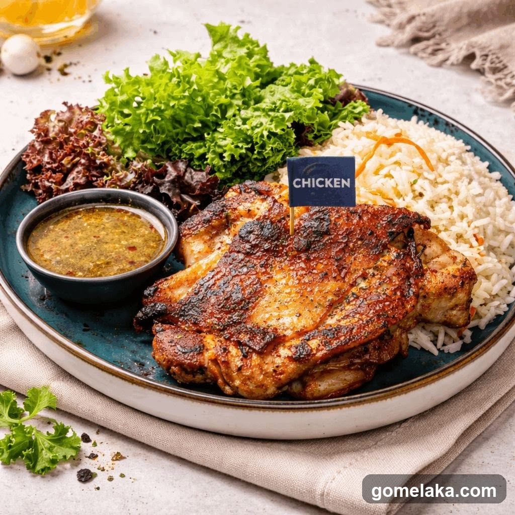 Chicken Dish with Rice and Salad