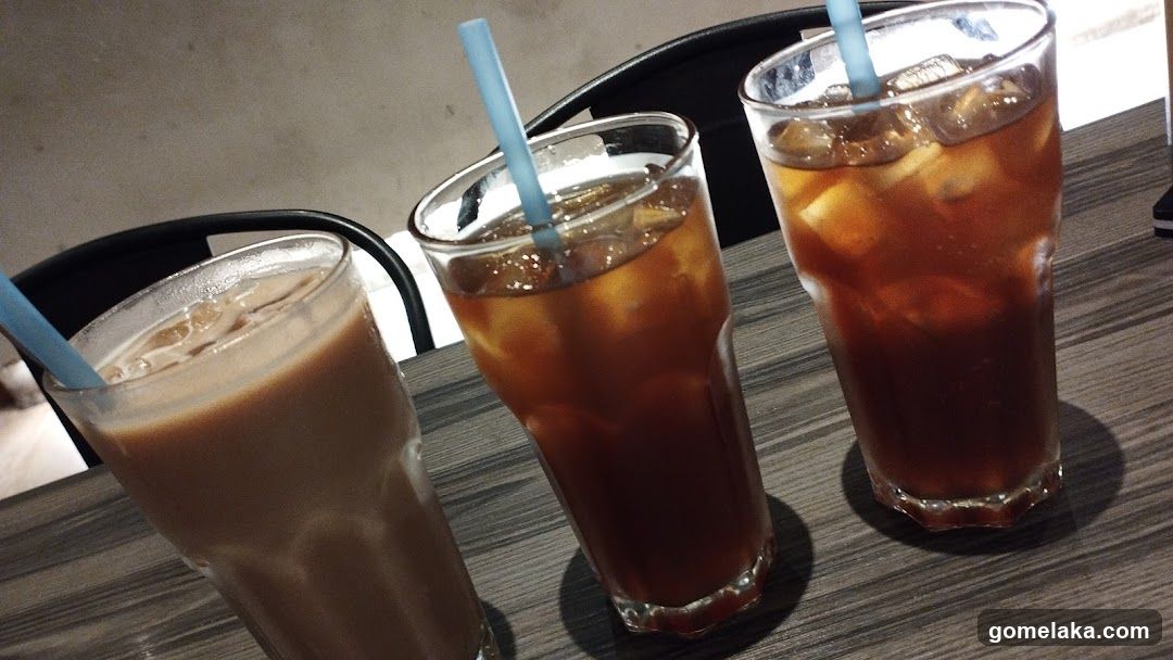 Three Iced Drinks on Table