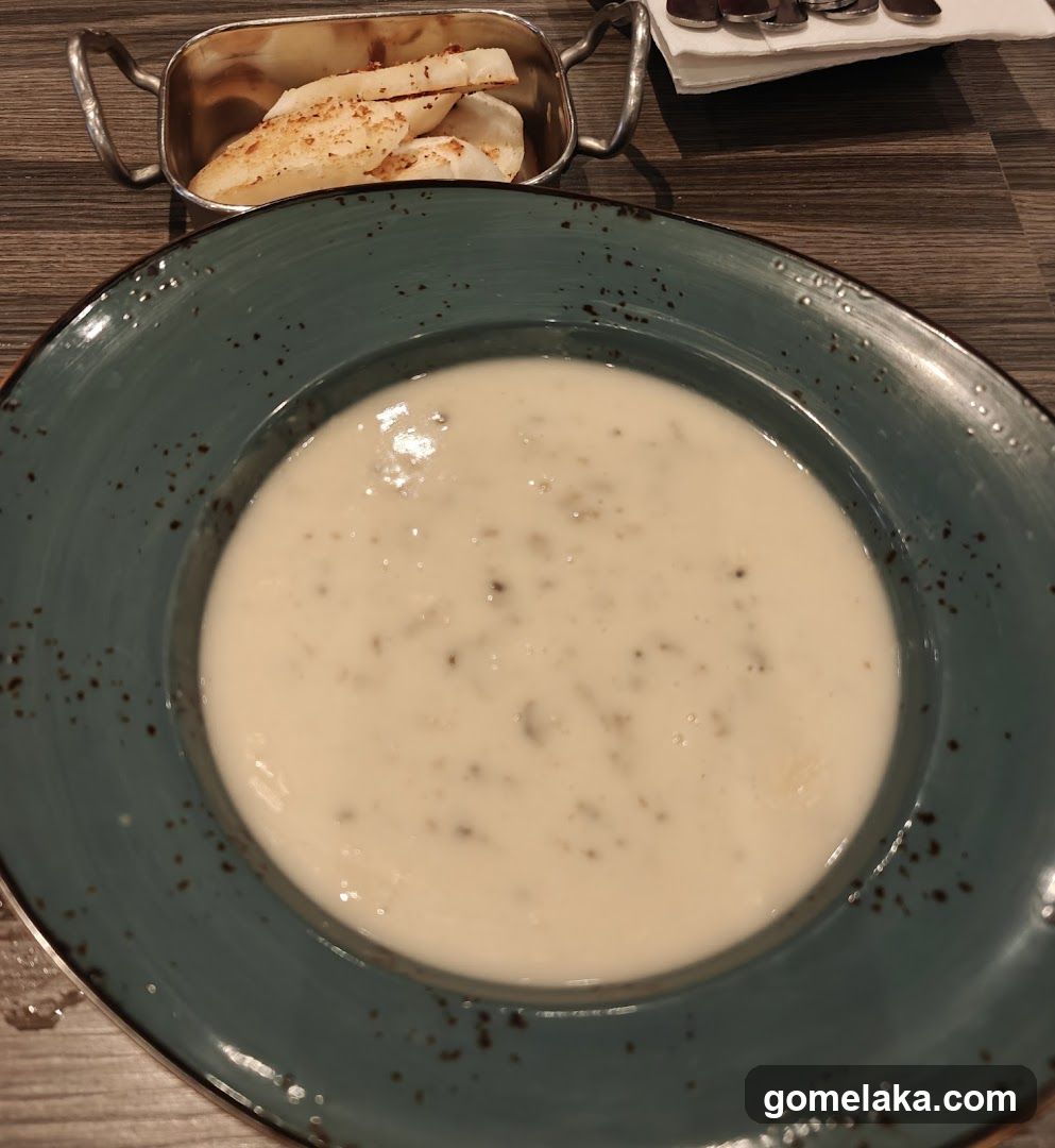 Dinner Plate with Soup and Bread