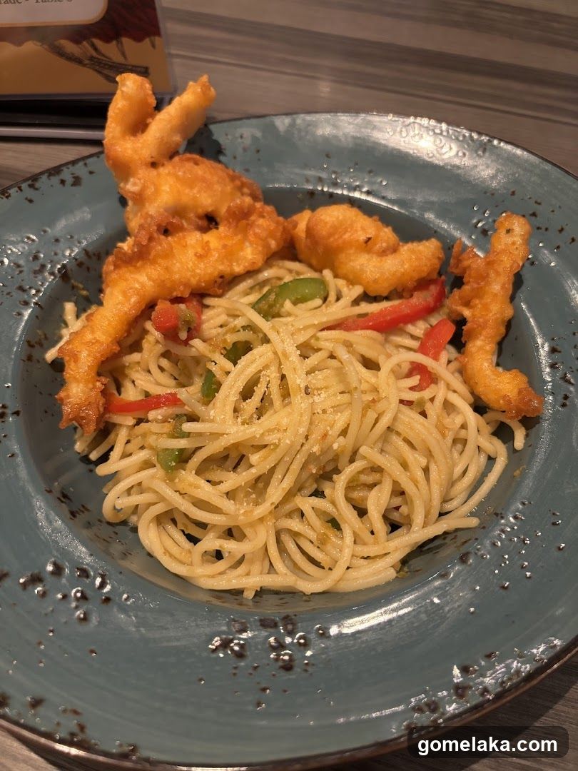 Pasta Dish with Fried Items