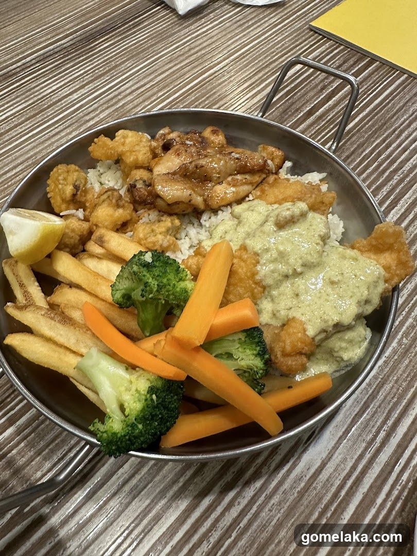 Food Plate on Wooden Table
