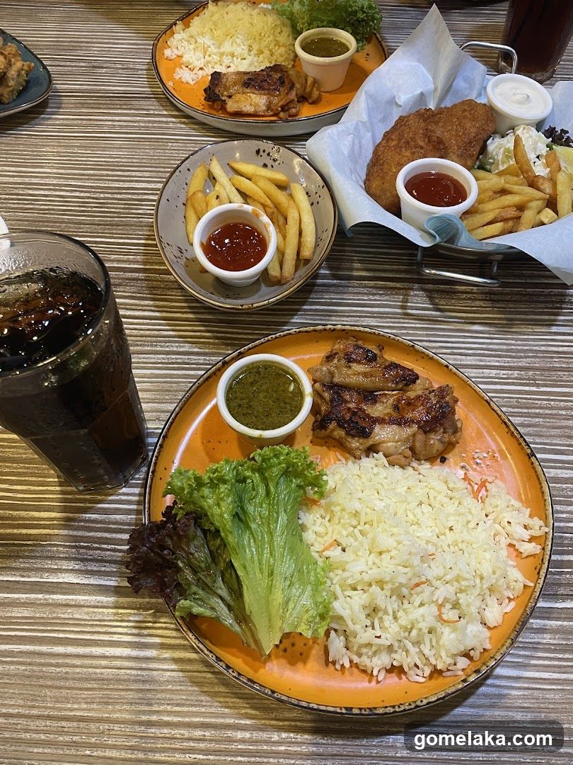 Dining Table with Food and Drinks