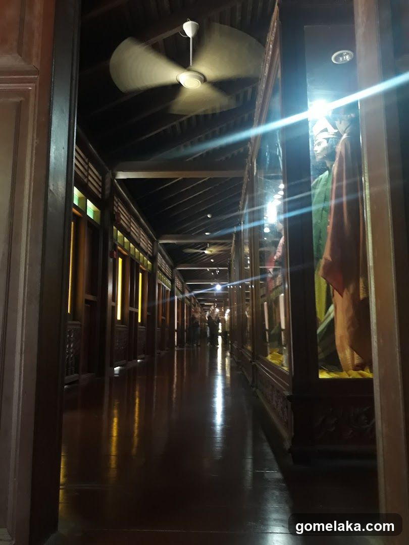 Interior hallway of a cultural or historical exhibit