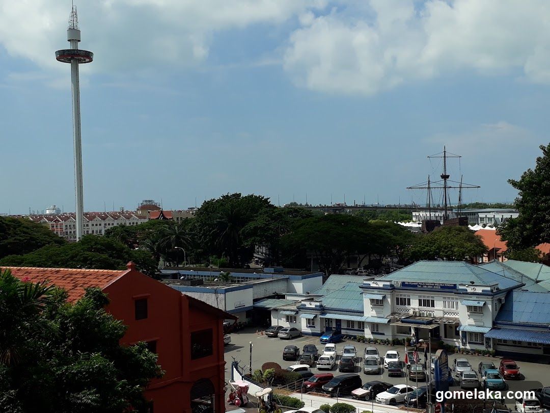 Urban landscape with tower and buildings