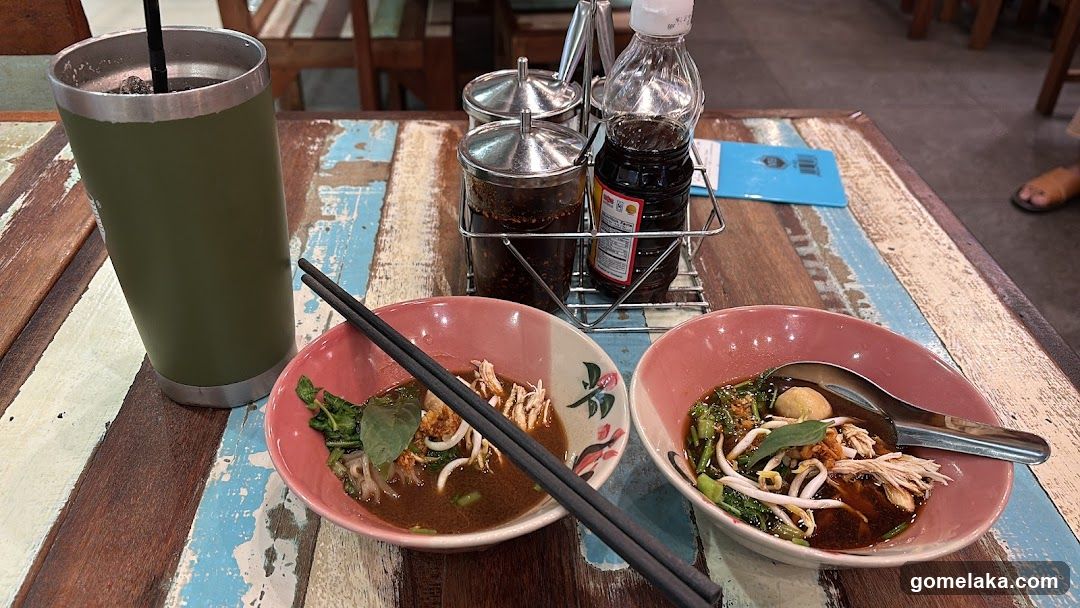 Table with food and drink
