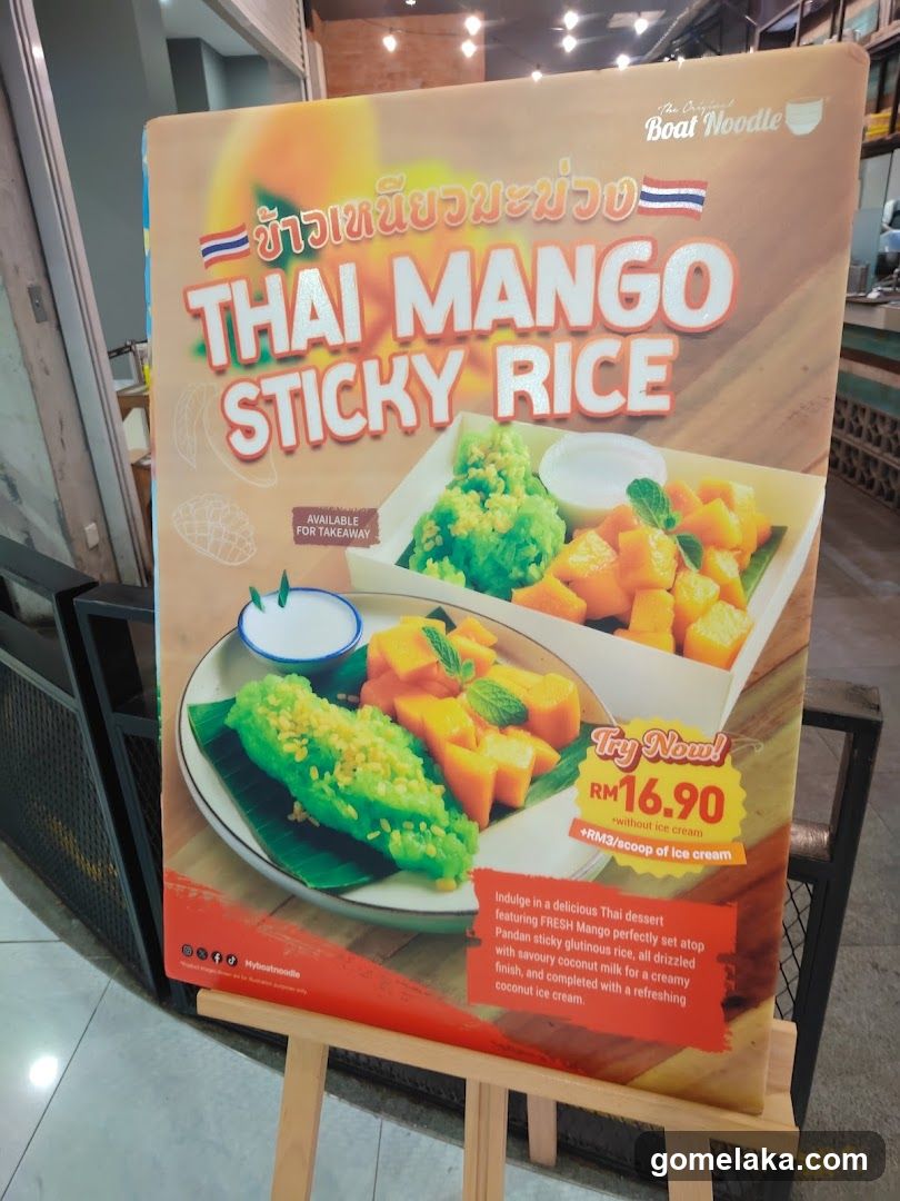 Thai Mango Sticky Rice Promotion Board