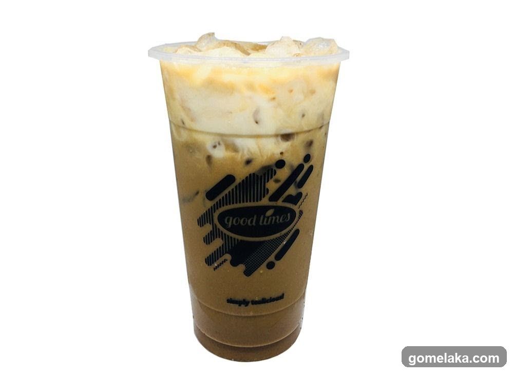 Iced beverage in plastic cup