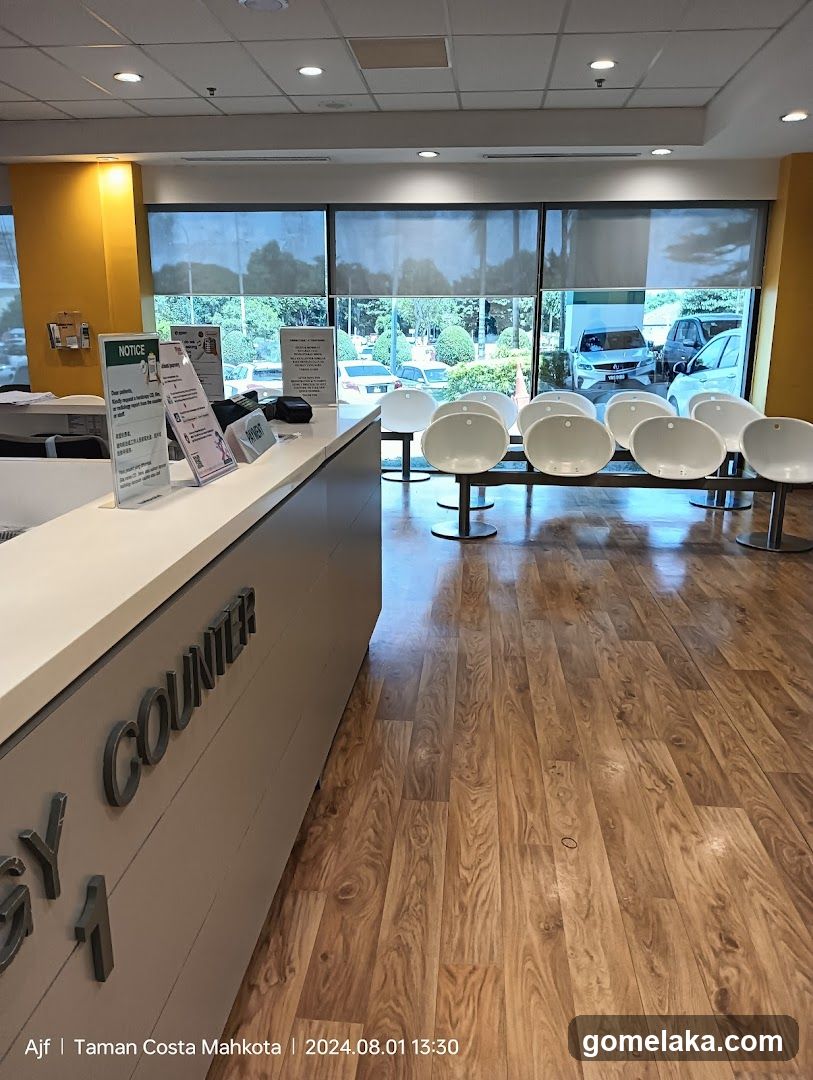 Interior of a service counter area