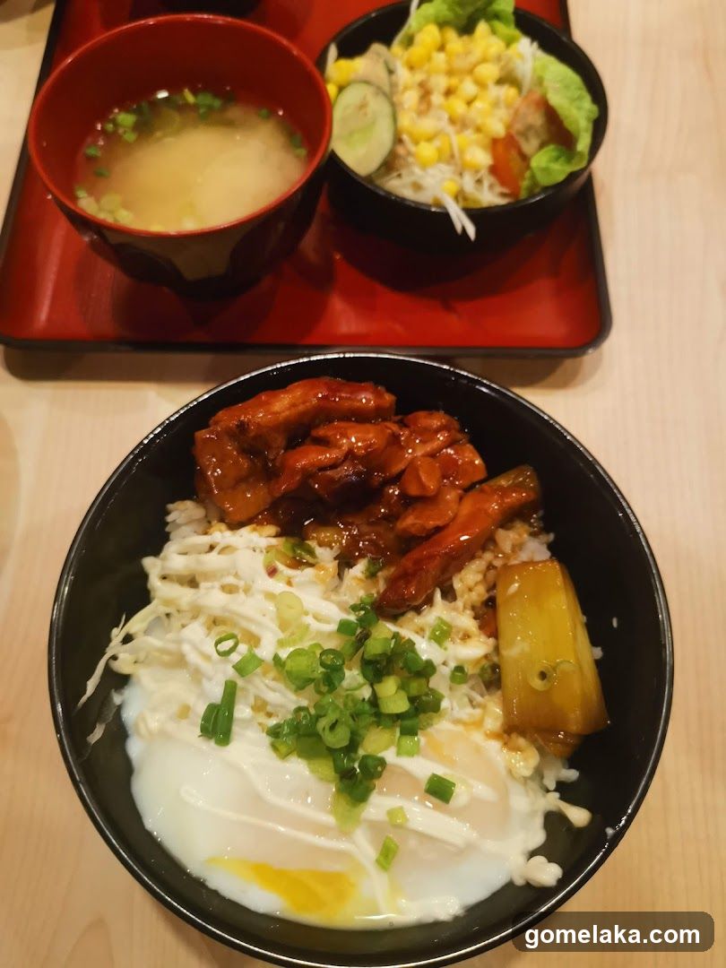 Food served on a tray