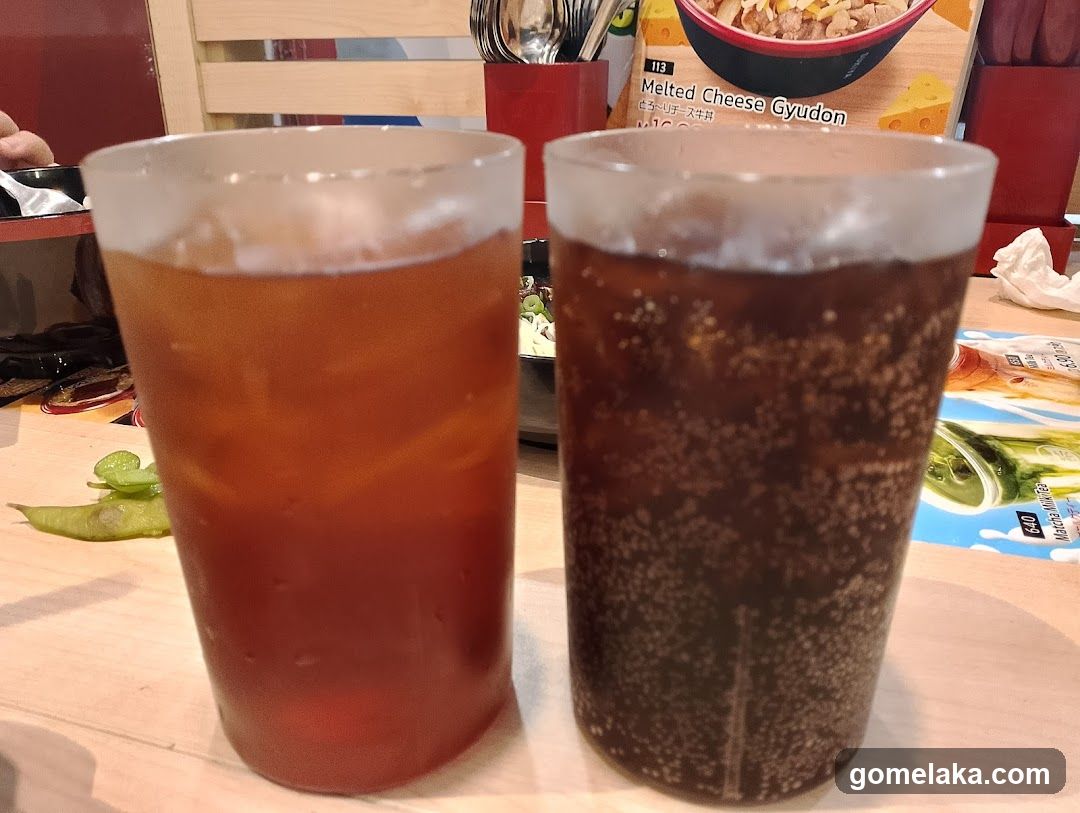 Two beverages on table