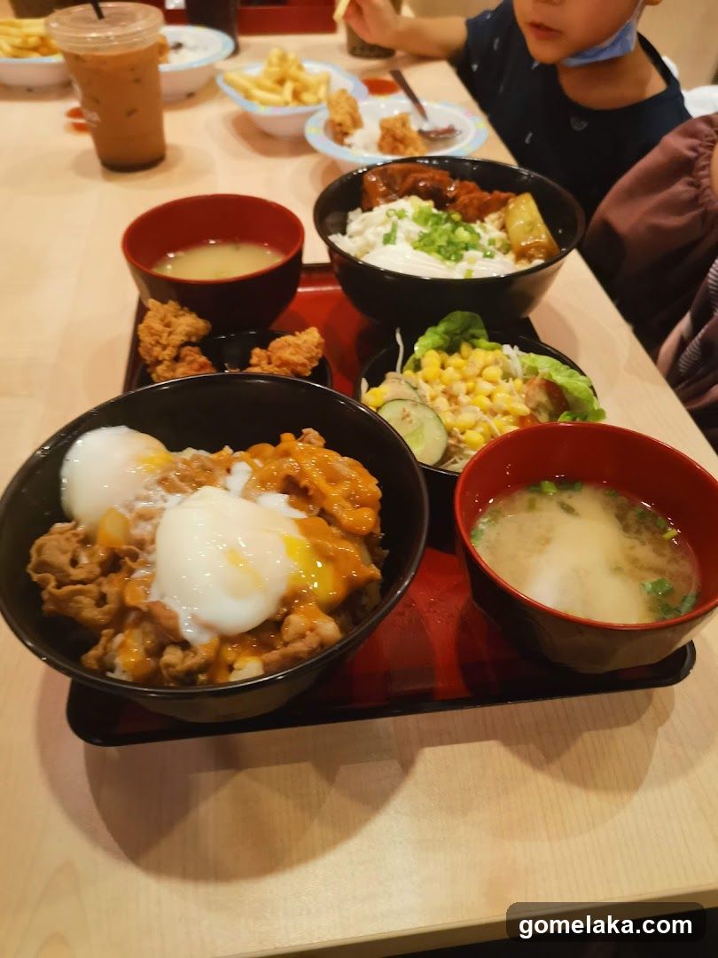 Dining table with Japanese-style meals
