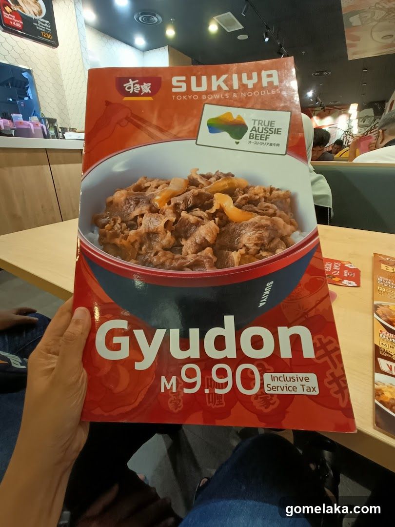Sukiya Gyudon Menu