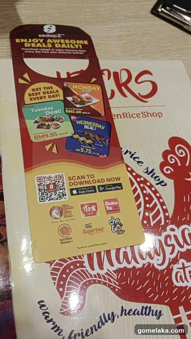 SedapZ promotional flyer on table