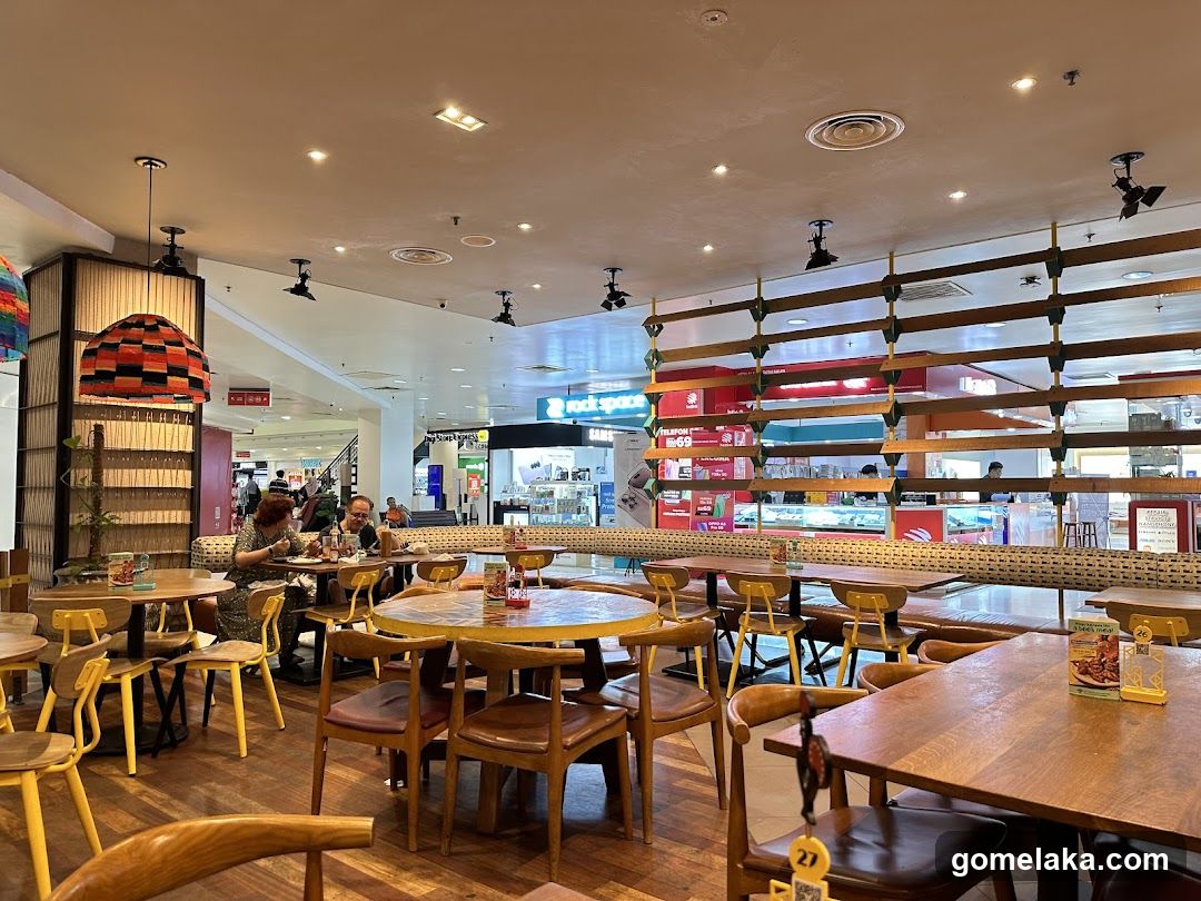 Interior of a food court or café