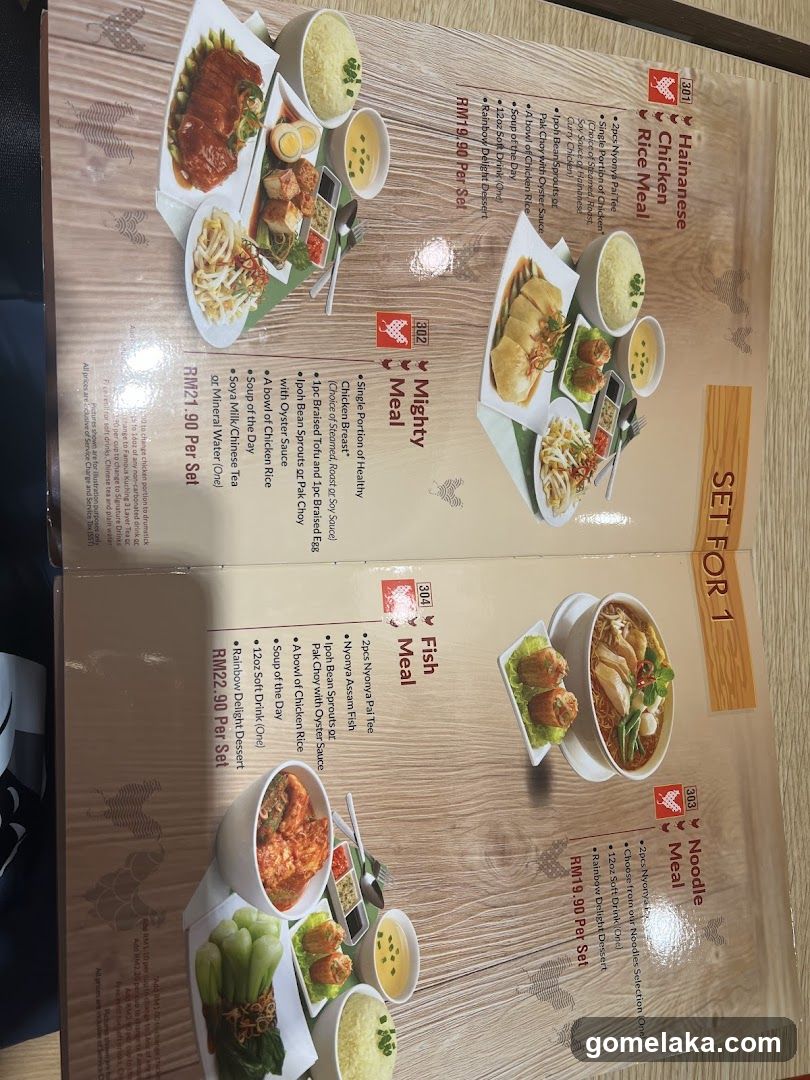Restaurant Menu Set for 1
