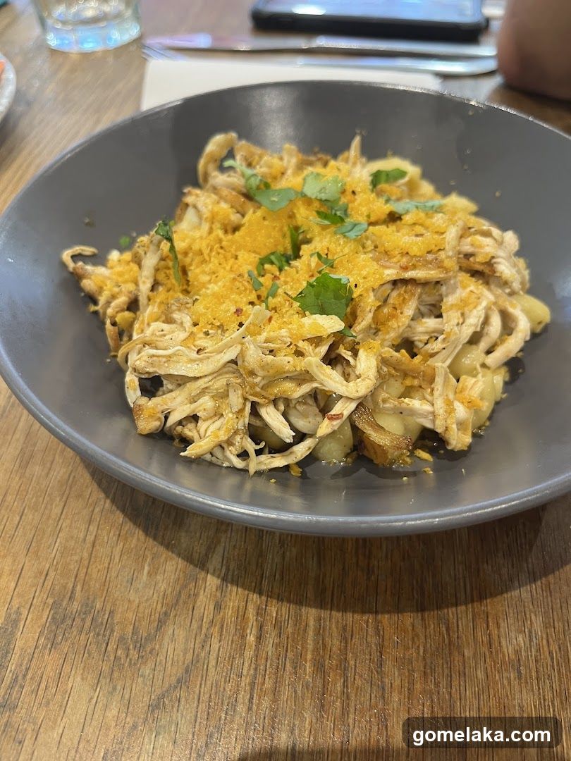 Food dish on wooden table