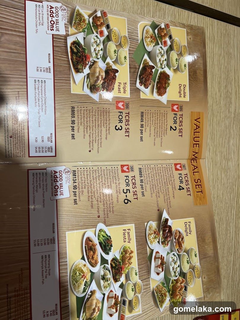 TCS Meal Sets Menu