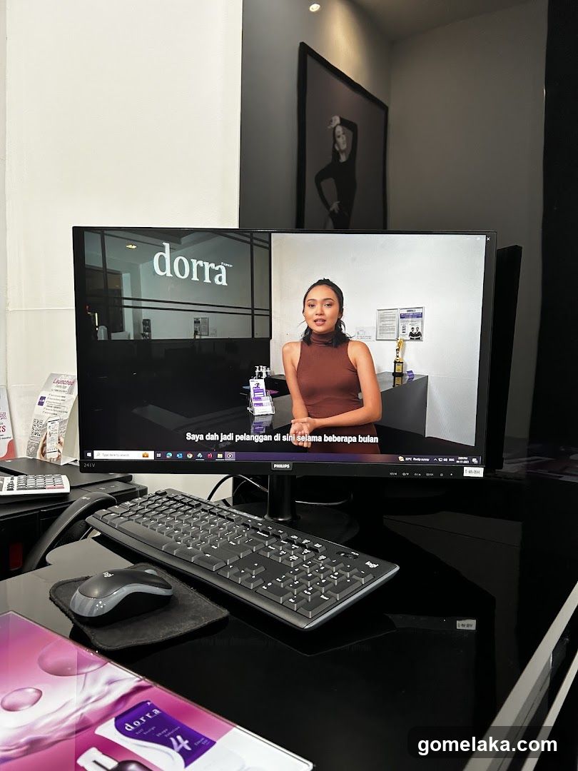 Office Interior with Monitor Display