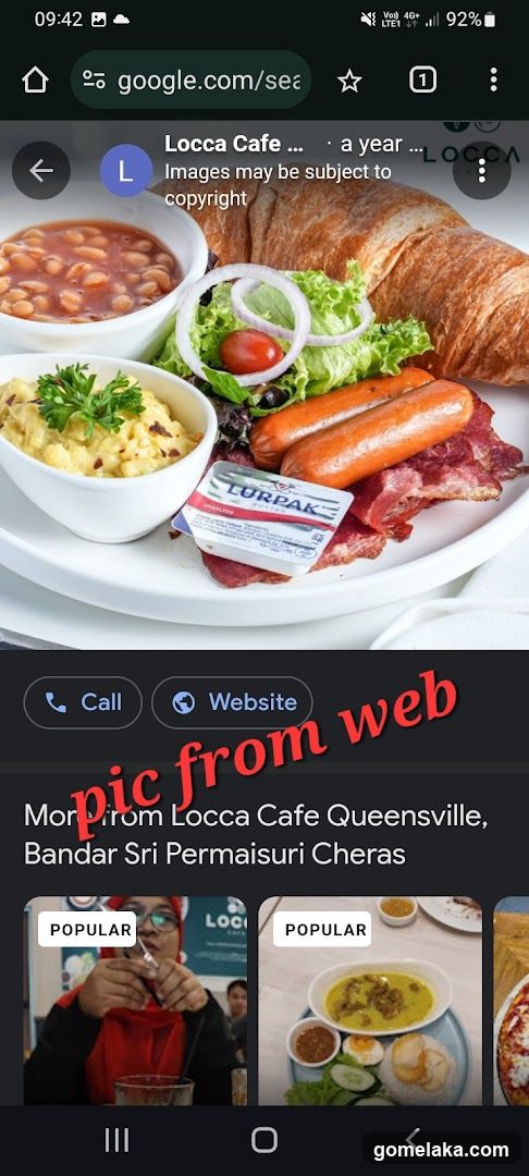 Locca Cafe Queensville meal display