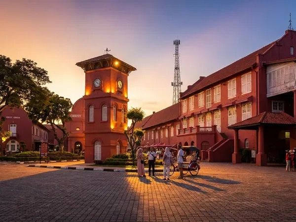 Stadthuys in Bandar Hilir on the Keretapi Sarong 2026 parade route
