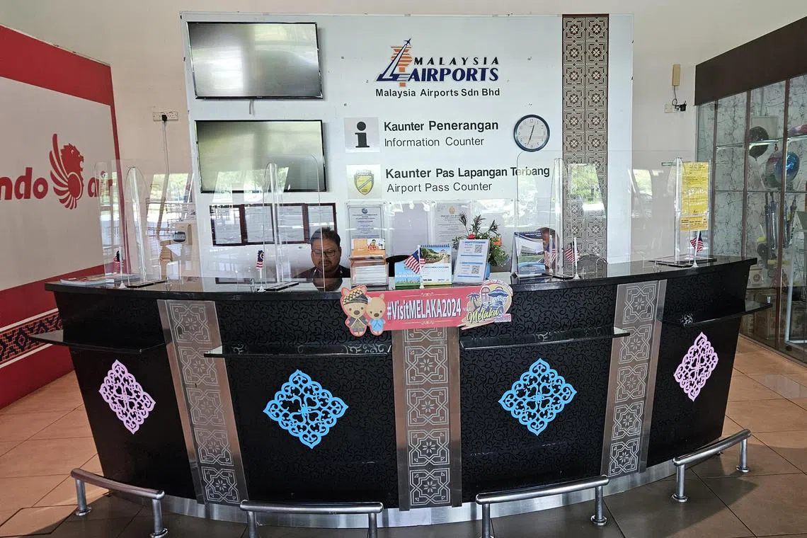 Melaka International Airport public area, currently underutilised but operationally ready for new commercial flights