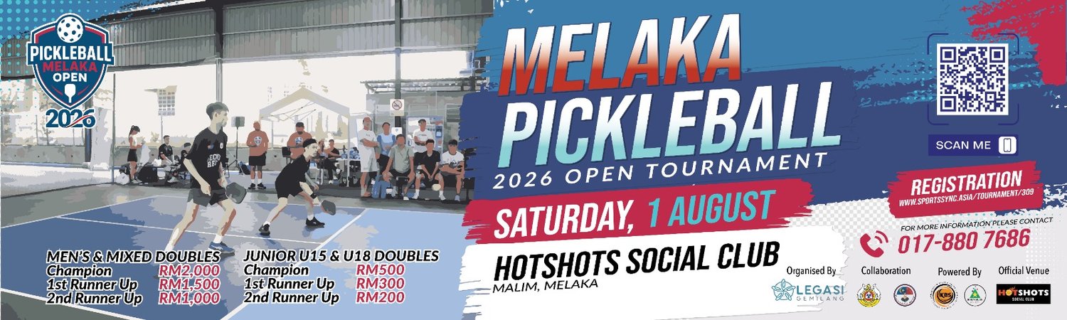 Pickleball Melaka Open 2026: RM11,000 Prize Pool at Hotshots Cheng, Registration Closes 24 July