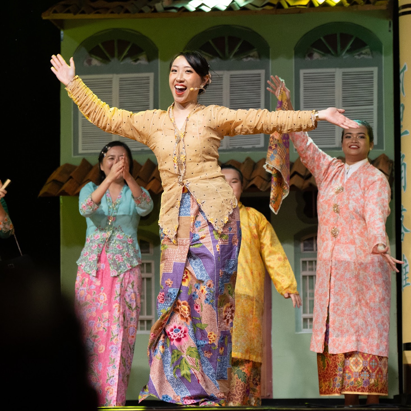 Wee Shyre May, writer and director of Tears Under the Rising Sun, on stage in an earlier Krate Peranakan musical